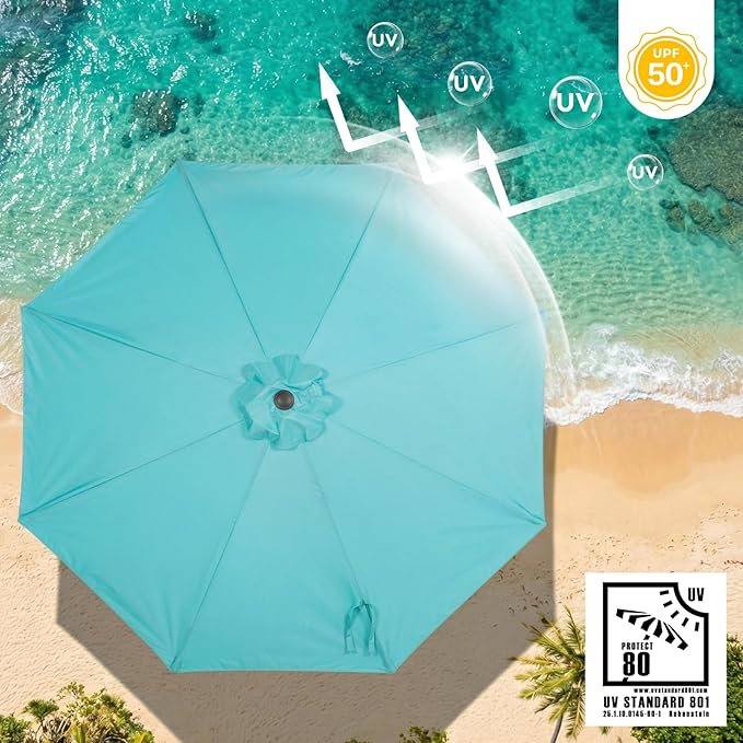 COWVIE Umbrella Canopy Replacement for 8 Ribs Patio Umbrella, Outdoor Table Parasol Replacement for Yard, Canopy Only