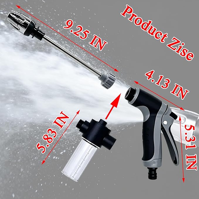 Hose Hawk, Hose Hawk Pressure Washer, 3 Spray Modes & Foam for Car Washing, Patios, & Furniture Cleaning, Universal and Easy to Install