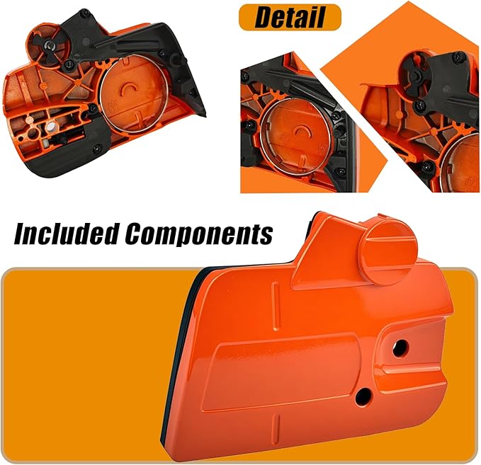 Chain Brake Clutch Cover Assembly for Husqvarna 435 440 Chainsaw, Includes Snap Clips & Bar Nuts, Replacement for 435E, 435 II, 435 X-Torq, OEM #536329204