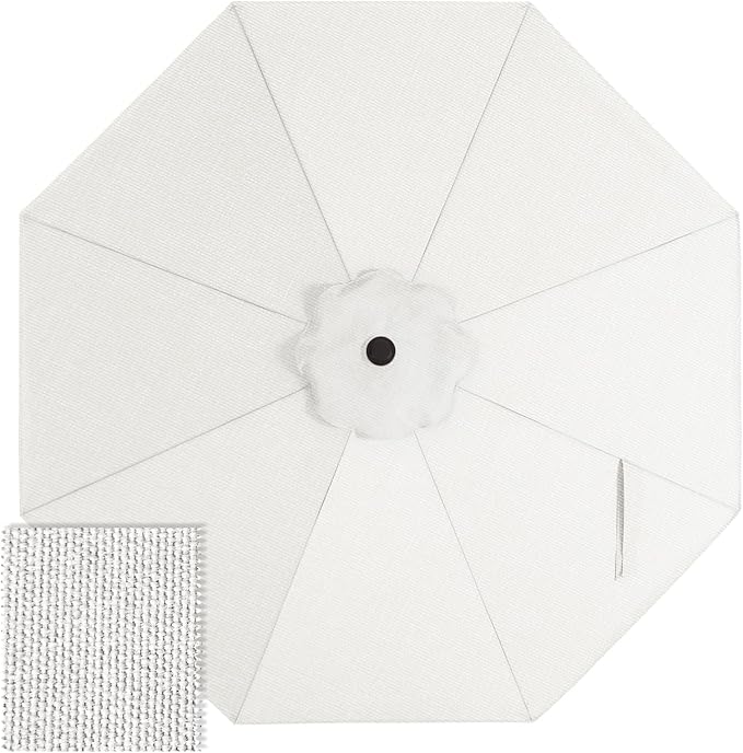 ABCCANOPY OLEFIN® 5-Year Non Fading 9FT Patio Umbrella Replacement Canopy Only (White)