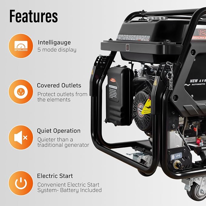 Dual Fuel Generator for Home Backup Outdoor Camping, Remote Electric Start, Transfer Switch Ready, RV & Emergency Ready, 11000 Watt Generators Gas and Propane
