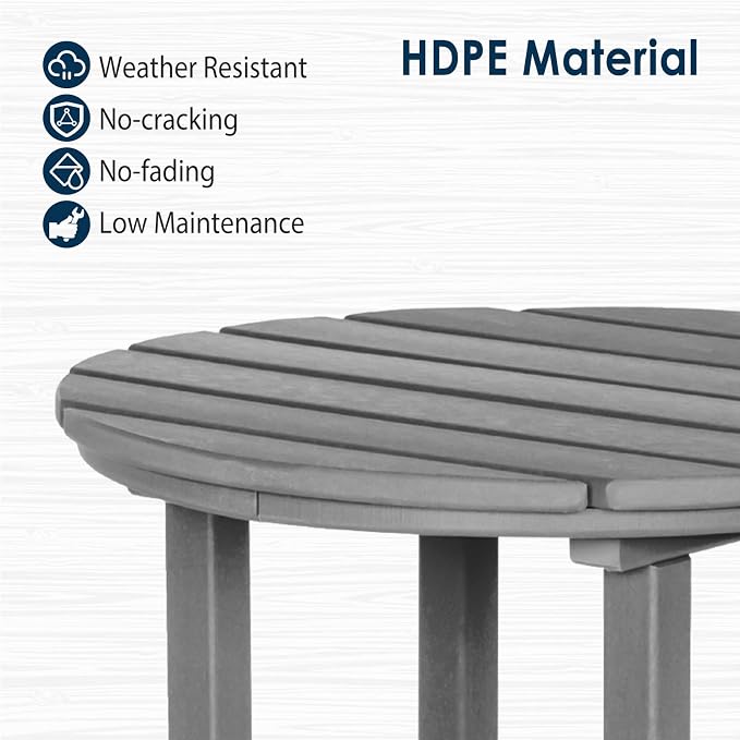 nalone Outdoor Bar Table and Chairs Set, HDPE Bar Table with Bar Stools Set of 2, Patio Table Pub Height Dining Table for Deck, Porch, Backyard, Garden