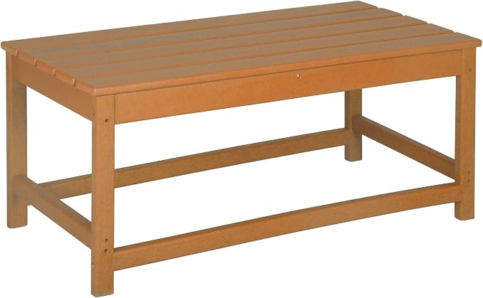 WestinTrends Malibu Outdoor Coffee Table, 35" x 17.5" All Weather Poly Lumber Patio Adirondack Coffee Table for Garden Lawn Porch Balcony, Orange