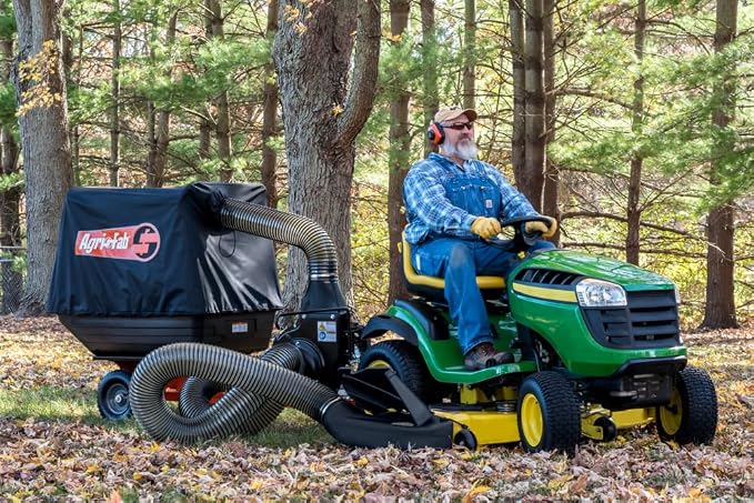Agri-Fab Soft Top Mow-N-Vac Tow Behind Lawn Vacuum, 29 Cu Ft Leaf and Grass Collection System with 208cc Engine