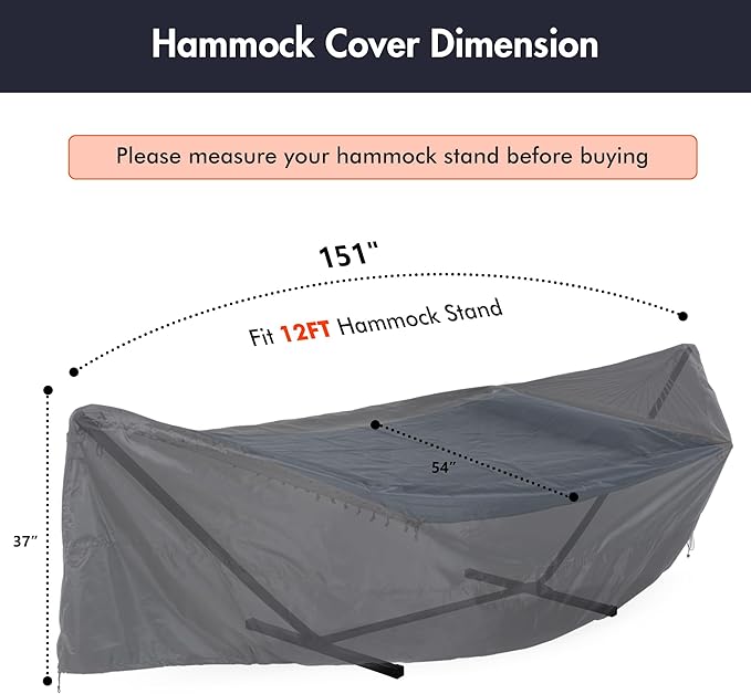 ANOW 2pk - Rope Hammock with 12 Feet Stand + 1 Hammock Cover