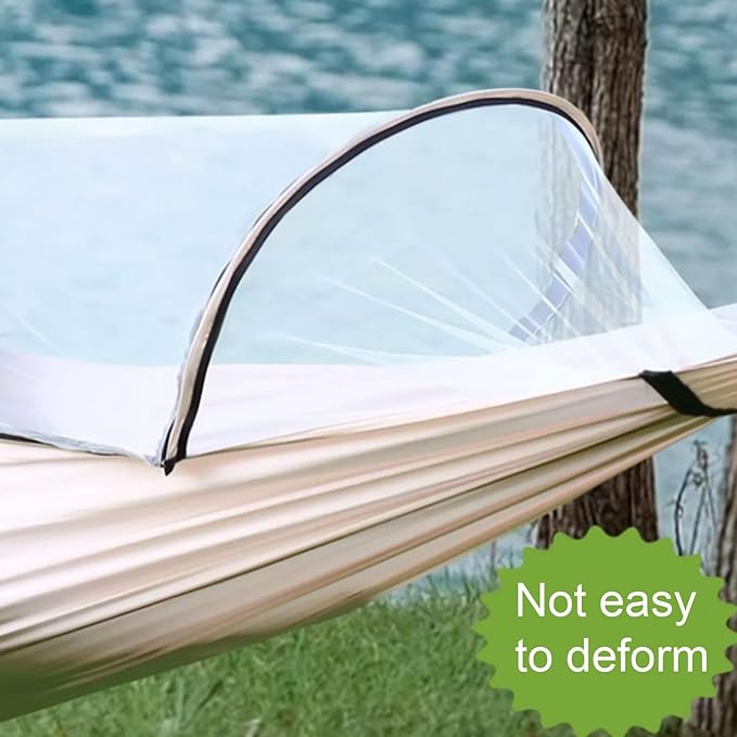 Portable Polyester Hammock with Mesh Lightweight Portable Multipurpose Easy to Install Tree Hanging Good Load-Bearing Capacity Comfortable