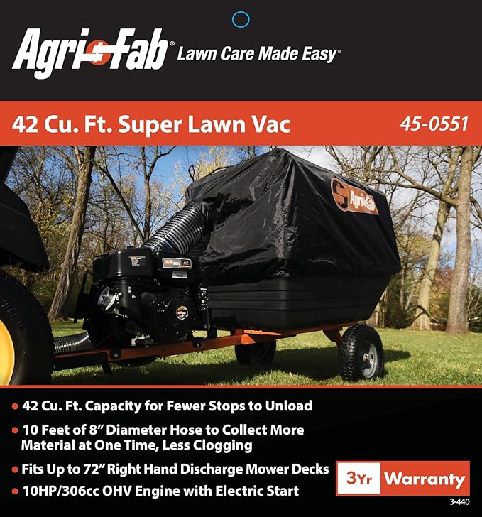 Agri-Fab 45-0551 42 cu.ft. Capacity Super Vac Collection System (315 Gallon); 8" Diameter Hose