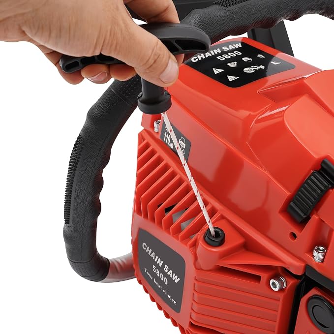 20 Inch Chainsaw Gasoline Powered 58cc 2-Stroke Engine, 20" Manganese Steel Bar & Chain, 17.64lbs Lightweight Professional Chainsaw for Tree Cutting, Wood Logging, Forest Landscaping