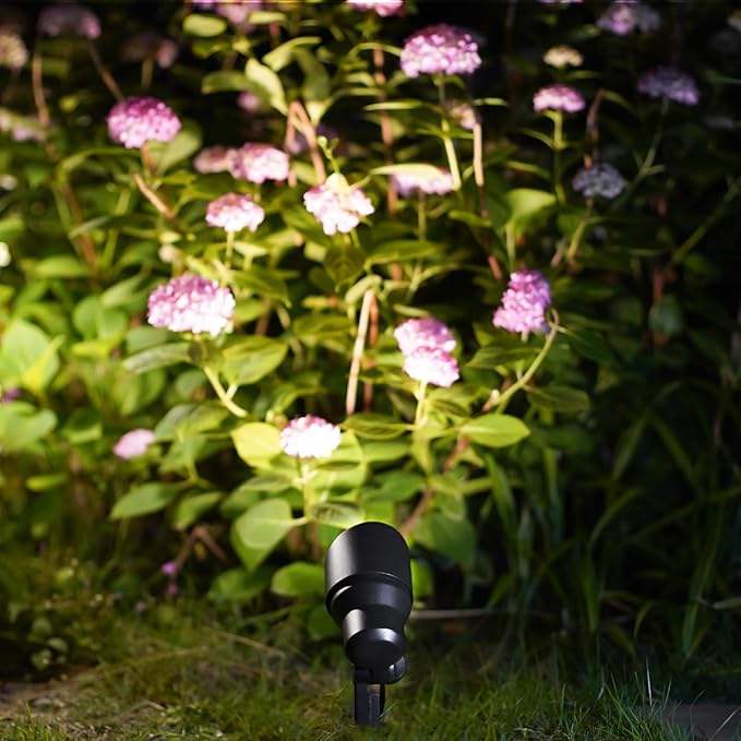 GOLDEN STAR 3W Spot Lights Outdoor LED Lighting Low Voltage Landscape Lights 200Lumen 3000K Warm White Spotlights with Metal Stake & Connector for Lawn Decorative Yard Tree Garden 8401-2604-G08