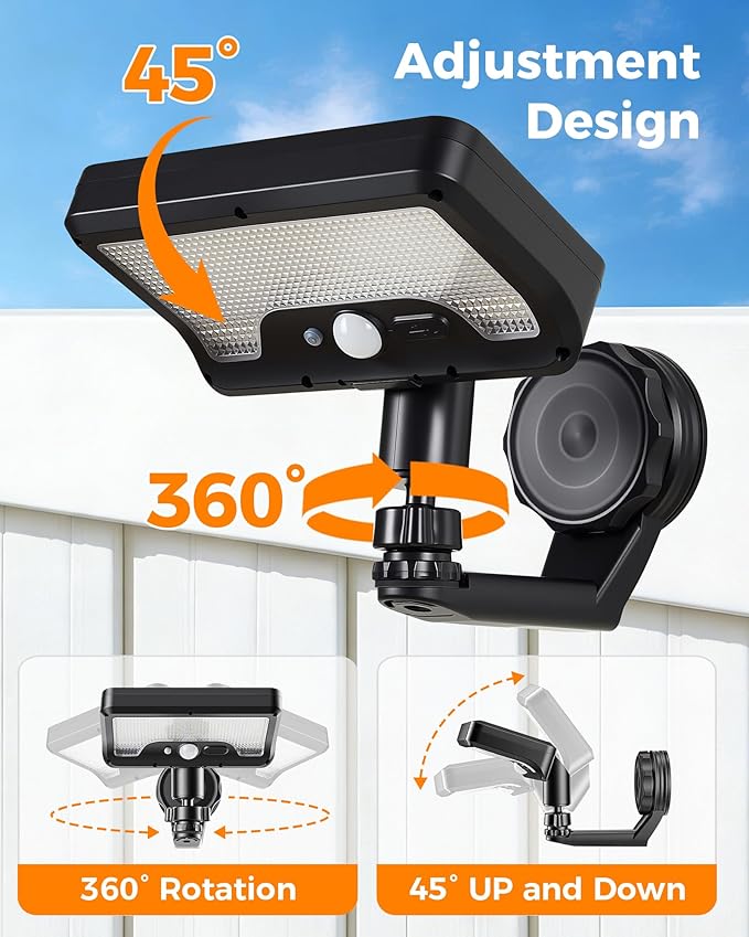 Magnetic Solar Lights Outdoor with Motion Sensor, 92LEDs 600 LM Bright Solar Fence Lights, IP65 Waterproof Security Lights with Strong Magnets for Deck, Patio, RV, Camper (2Pack)