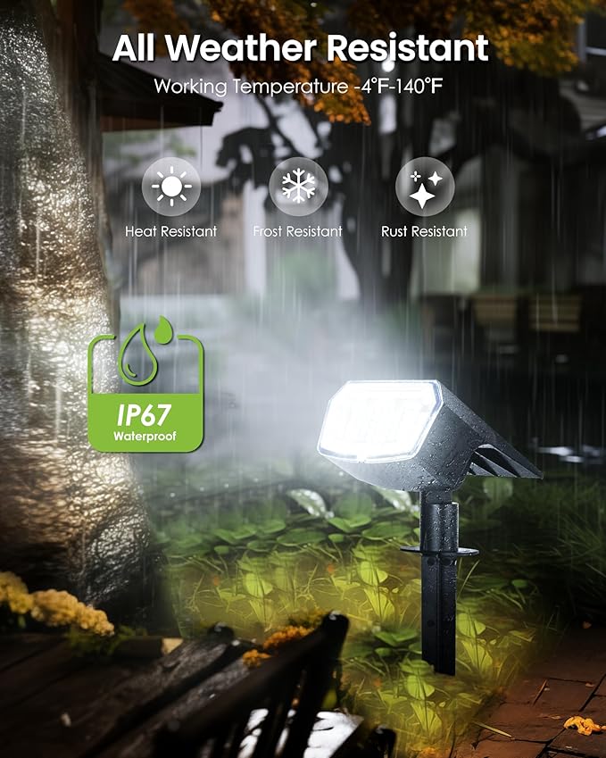Solar Spot Lights Outdoor IP67 Waterproof 12 Pack, 63 LED 3 Modes Solar Landscape Spotlights for Yard Garden Pathway Wall House Garage (Cool White)