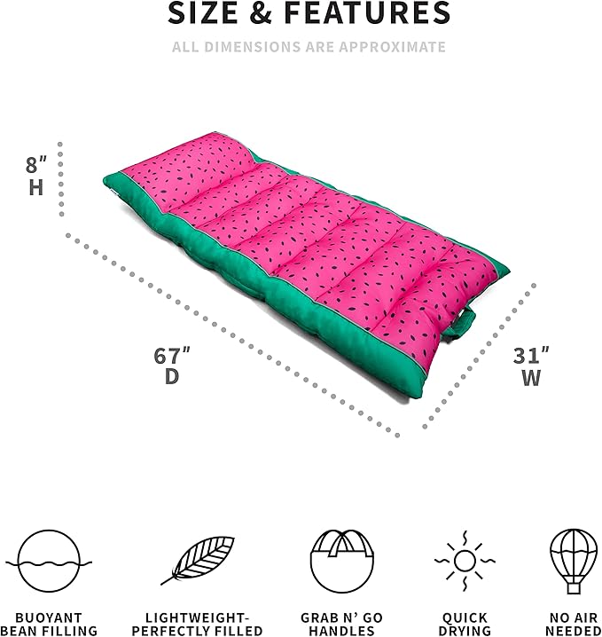 Big Joe Kona Hammock No Inflation Needed Pool Lounger with Headrest, Quick Draining Fabric, 4 feet Big