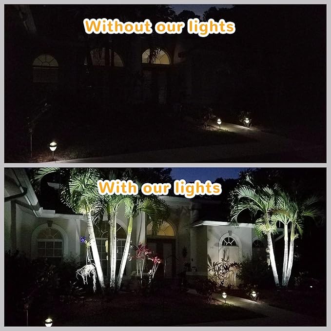 URPOWER Solar Lights Outdoor, 2-in-1 Solar Spot Lights Waterproof with 2 Lighting Modes, Adjustable Solar Powered Spotlights Auto On/Off Landscape Lights for Yard Garden Pathway, 4 Pack (Cool White)