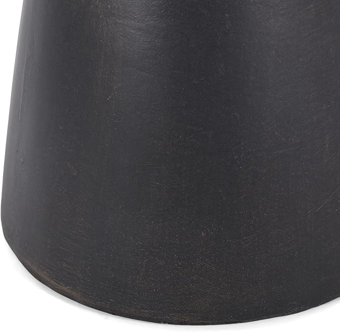 Penau Outdoor Lightweight Concrete Side Table, Modern Round Pedestal Accent Table, No Assembly, 17.75 x 17.75 x 20.50 Inchs, Copper Finish (Indoor Outdoor)