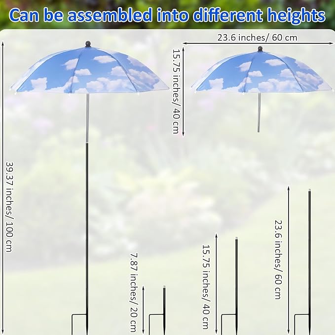 Plant Umbrellas for Outdoor Plants, Large Garden Plant Umbrella Shade Upgraded Adjustable Angle Height for Potted Plants Garden Beds
