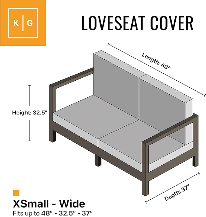 KHOMO GEAR Outdoor Couch Cover Patio Furniture Covers Waterproof Loveseat Cover Sofa Lounge Cover - Brown (48'' x 32.5'' x 31'' - Wide)