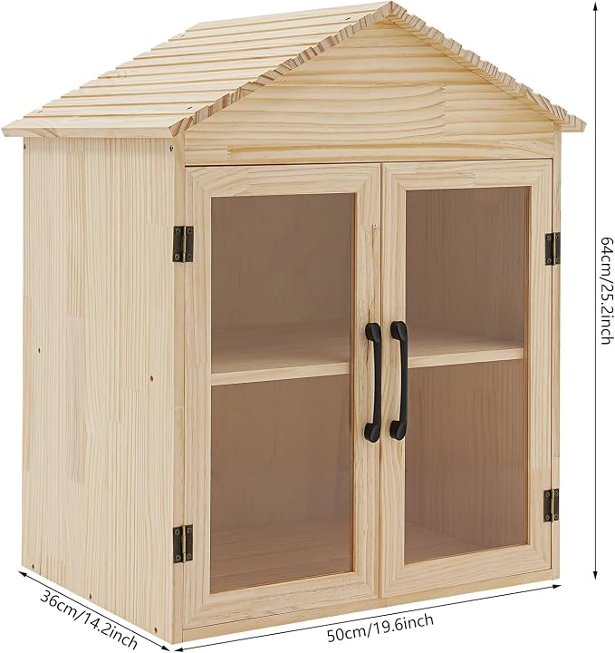 Outdoor Library Outdoor Book Box Storage Small Wooden Cabinet Little Literature Box for Neighborhoods Community and Schools Sharing Books, Newspapers and Art (2 Tiers, 19.6 x 14.2 x 25.2in)