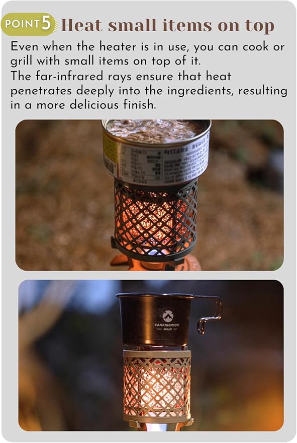 CAMPINGMOON T-HEATER GASWARE Gas Heater Propane Isobutane for Camping Outdoor Collaboration Limited Edition with EVA Case (Green)