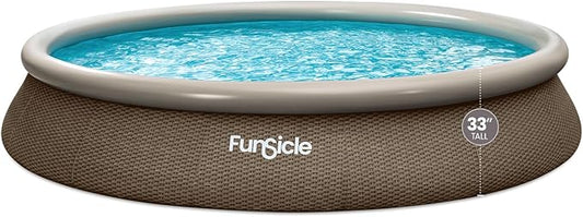 Funsicle 15' x 33" Quickset Designer Above Ground Pool & Pump, Triple Basketweave, Age 6 & up