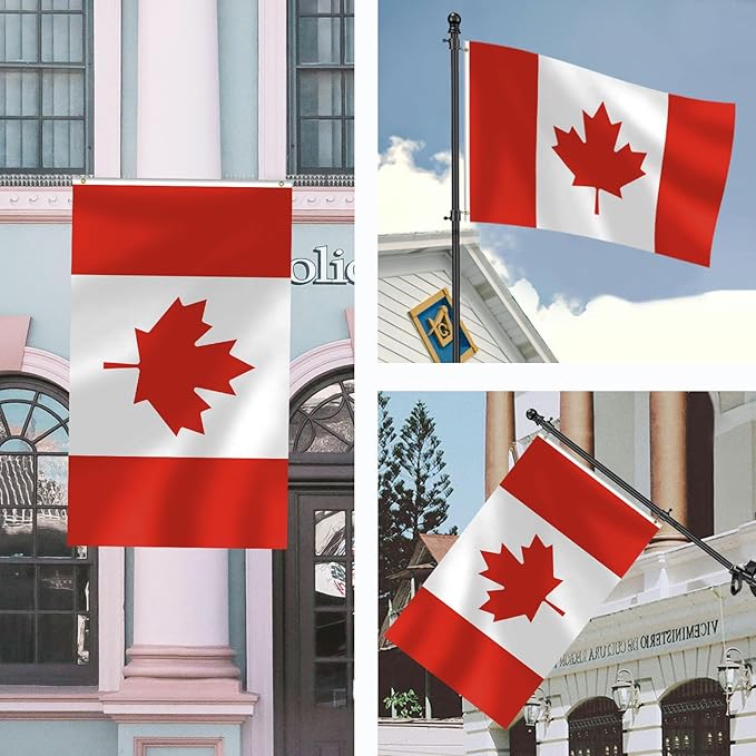 Canadian Flag 3x5 FT Heavy Duty Canada Flag Double Stitched Vivid Color Fade Proof Outdoor Decor With Brass Grommets(Canada)
