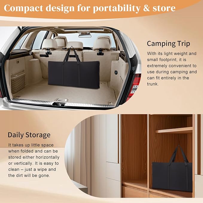 Portable Outdoor Bar Table - Folding Camping Table 2-Tier Shelves with Carrying Case, Storage Shelf & Black Skirt, Tradeshow Podium Table for Events, Camping, Party, Picnic, Exhibition - Brown