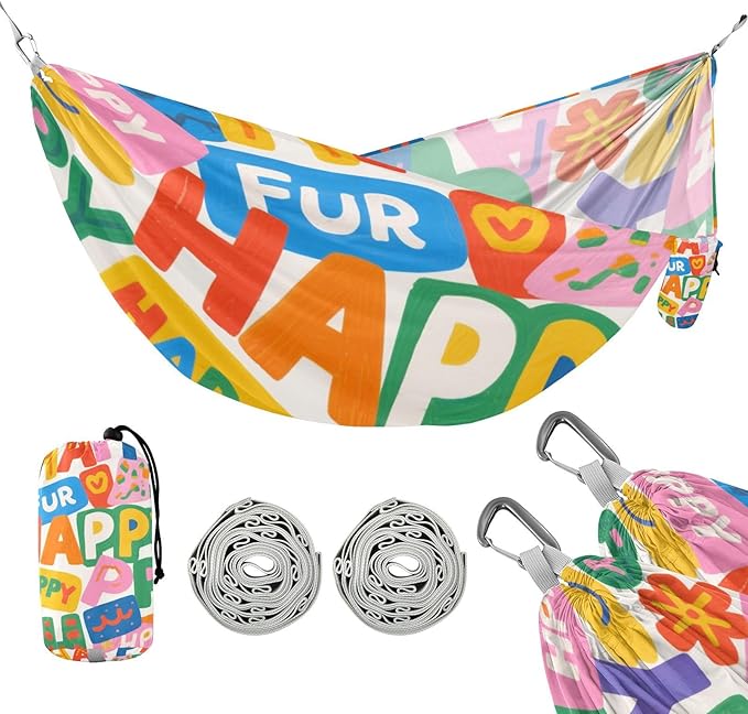 Colorful Cartoon Happy Decor 330lb Capacity Hammocks for Camping with Portabl Carry Bag Rope Hammock for Camping Travel Accessories hamacas para Patio