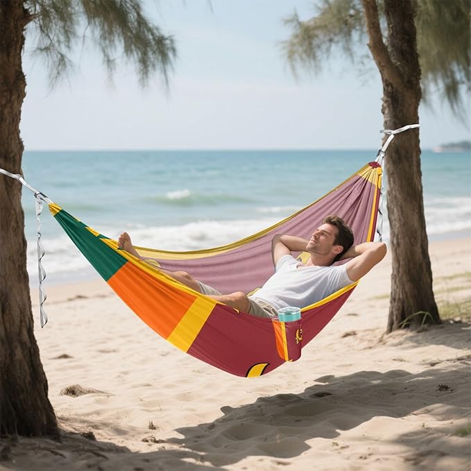 National Flag of Sri Lanka Hammocks with Portabl Carry Bag Backyard Hammock for Indoor Outdoor Patio
