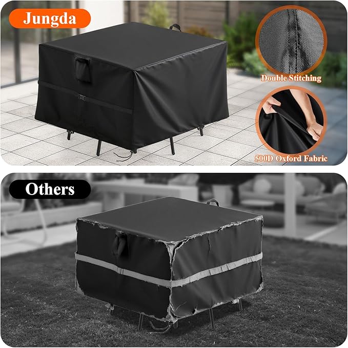 Outdoor Square Table Cover 78 Inch, Waterproof Patio Square Furniture Covers, Heavy Duty Outside Furniture Cover - 78 x 78 x 40 Inch