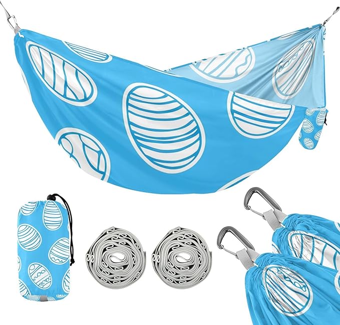 Hammocks for Outside Easter Eggs Camping Hammock Portable Hammocks with Tree Straps and Carry Bag Camping Accessories for Hiking Beach Outdoor