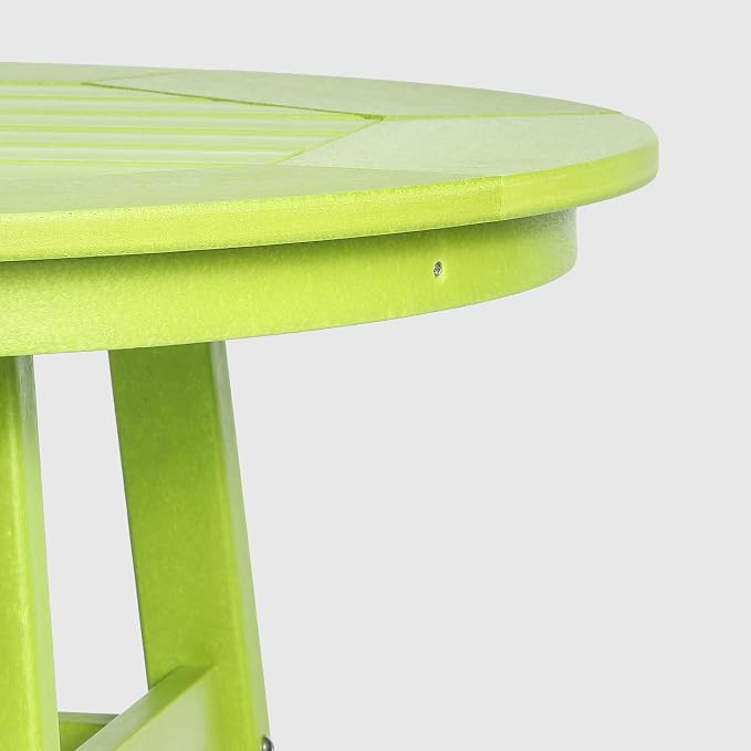 WestinTrends Outdoor 35" HDPE Round Patio Counter Height Bar Table, Lime