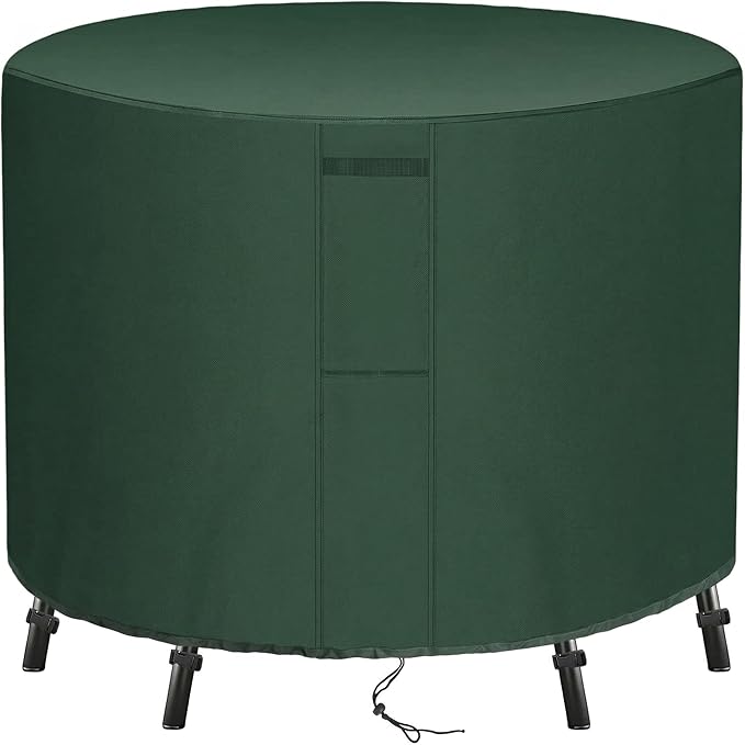UPGRADE Outdoor Furniture Covers, Custom Size 32"(D) x 28"(H) Round Patio Table and Chair Waterproof Covers, Heavy Duty 420D,Green