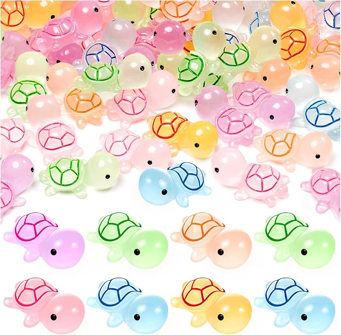 50PCS Luminous Mini Resin Sea Turtles Figurines Cute Tiny Turtles for Micro | Mini Resin Sea Turtles, Sea Turtles Figurines Glow in The Dark, Cute Tiny Turtles Bulk, Cake Toppers Ocean Theme DIY Hidden