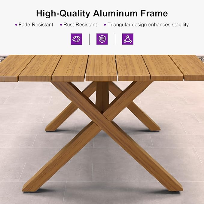 PURPLE LEAF 12 Pieces Patio Dining Set with Outdoor Aluminium Dining Table and Woven Chairs Modern Metal Furniture Cushions Sets for Garden Yard Indoor Decor Kitchen Teak
