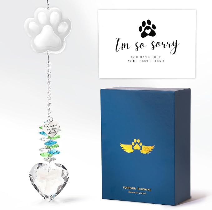 Pet Memorial Suncatcher, Dog Memorial Gifts, Pet Loss, Pet Sympathy, Thoughtful Dogs and Cats Remembrance, Bereavement Gifts - Green