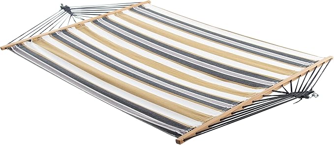Vivere Double Soft Cotton Hammock with Durable Polyester Ropes - 450 lb Capacity (Desert Moon)