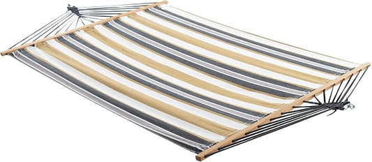 Vivere Double Soft Cotton Hammock with Durable Polyester Ropes - 450 lb Capacity (Desert Moon)