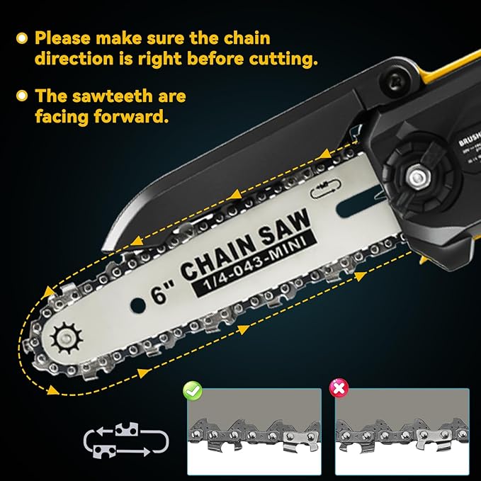 6 Inch Brushless Pole Saw for Dewalt 20V Max Battery (No Battery), Professional Electric Chainsaw with Extension Pole, 15Ft Long Reach for Tree Pruning Hedge Cutting
