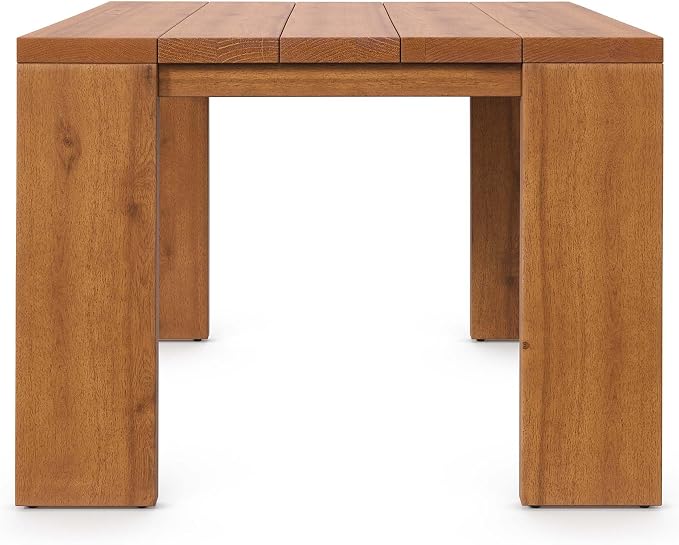 Modway Tahoe Acacia Wood Outdoor Patio Side Table in Natural - Ideal as Perfect Porch Furniture or Square Accent Table