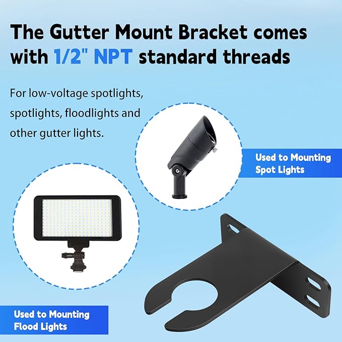 Landscape Lighting Gutter Brackets, for WAC Landscape Lighting Mount - 3 PK