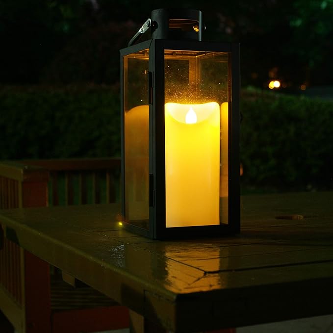 Flameless Outdoor Waterproof LED Pillar Candle with Remote Timer Battery Operated Flickering Resin Candle Light for Halloween Christmas Wedding Party Centerpiece Decorations Supplies 3”x 7” 2-Pack