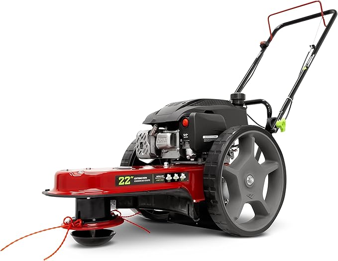 Earthquake Walk Behind String Mower With 160cc Viper 4-Cycle Engine, 22” Cutting Diameter, 14” Never-Go-Flat Wheels, Easy Assembly, Adjustable Handlebar, 40314