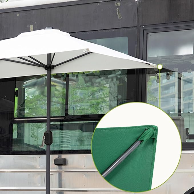 250cm against the wall Umbrella Half Rectangular Outdoor Patio Umbrella with Easy Crank Adjustable Height Without Base for gardens, balconies,patios,apartment terraces,cafes