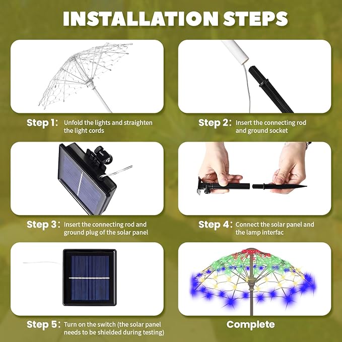 Outdoor Solar Lights, 2 Pack Waterproof LED Garden Lights Solar Powered, Landscape Light Garden Decor, Colorful Outside Decorations for Lawn, Backyard, Patio (Warm Light)