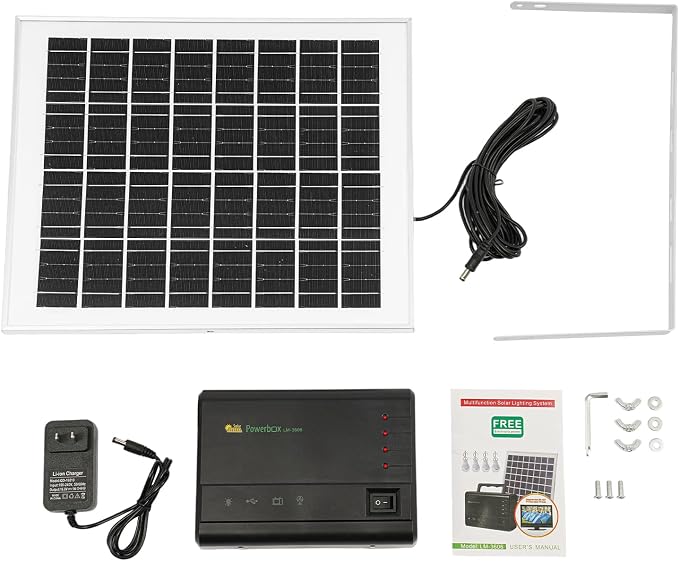 Solar Generator, 12V 4A Solar Powered Generator Kit, Portable Power Inverter Generator, Solar Inverter Power Generator for Outdoors Camping Travel Hunting Supply Energy