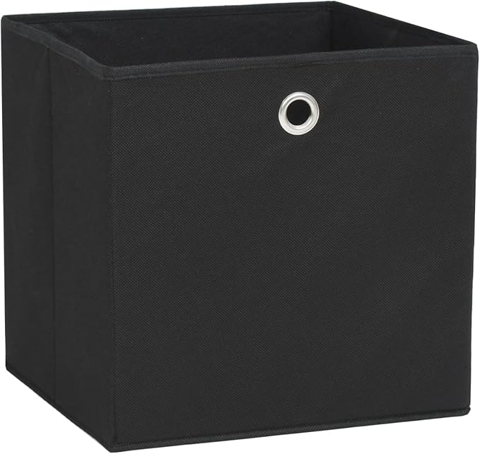 Homgoday Storage Boxes 4 Pieces Non-Woven Fabric 28 x 28 x 28 cm, Black, Furniture Chests and Chests for Outdoors, Garden Container, Garden Tool Holder, Outdoor Pouf, Outdoor Storage Box