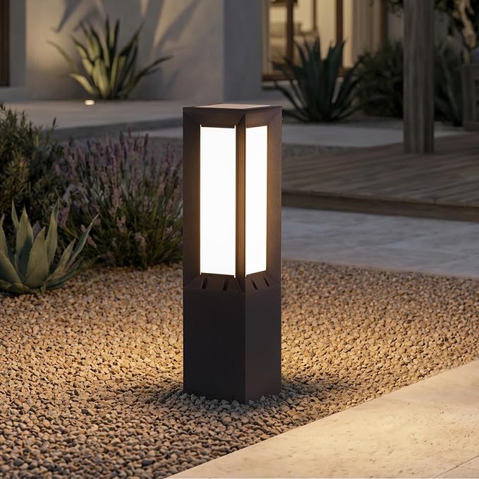 Solar Pathway Lights Outdoor, 23.6" Landscape Path Lights, IP65 Waterproof Bollard Light, Dusk to Dawn Solar Lamp Path Light, 3000K Commercial Pathway Lighting for Driveway Walkway Lawn Patio