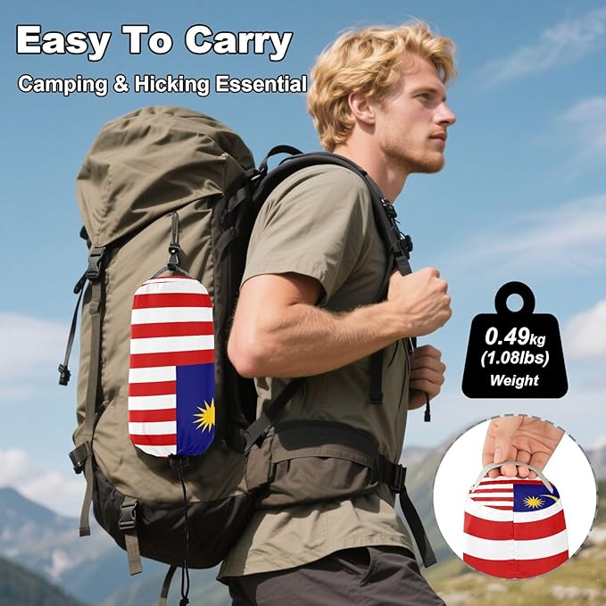 National Flag of Malaysia Hammocks with Portabl Carry Bag Backyard Hammock for Indoor Outdoor Patio
