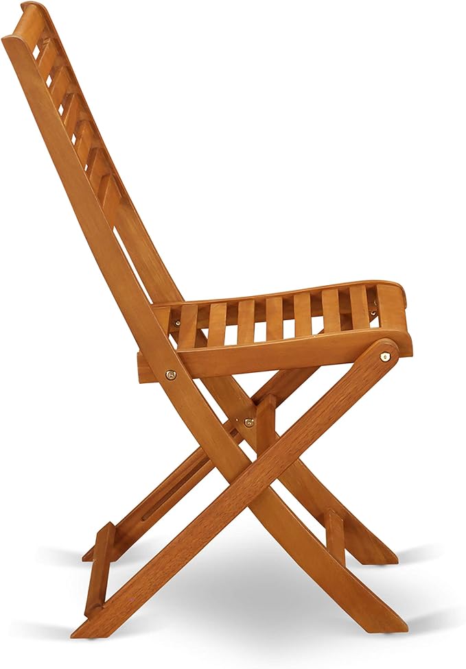 East West Furniture AEBS7CWNA 7 Piece Outdoor Patio Dining Sets Consist of a Rectangle Acacia Wood Table and 6 Folding Side Chairs, 36x60 Inch, Natural Oil