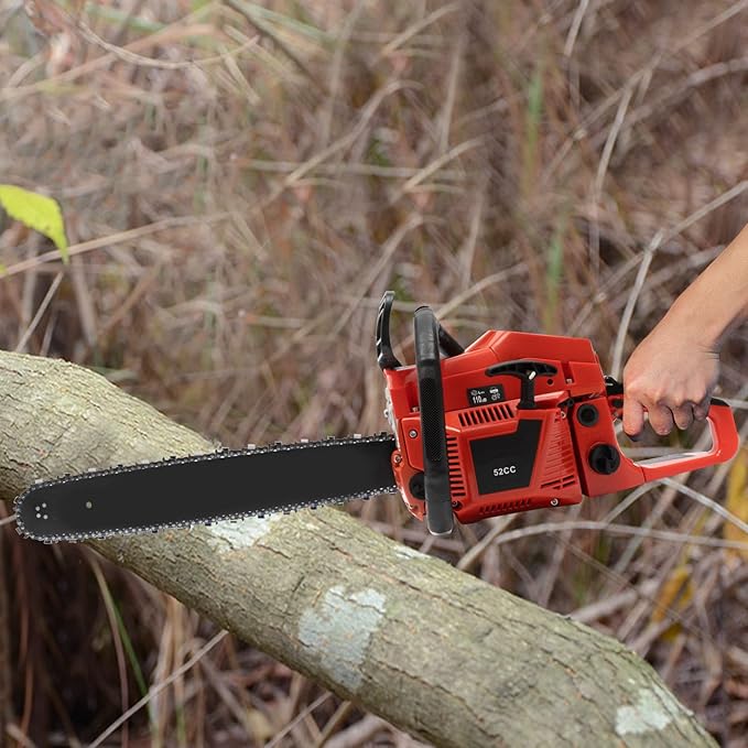 20 Inch Chainsaw, 2-Stroke 2.2KW Air-Cooled Chain Saw Gas Power, Gasoline Handheld Petrol Chain Saws for Forest Harvesting Cutting Wood Pruning Branches Gardening, 34.64 * 9.05 * 11.02inch
