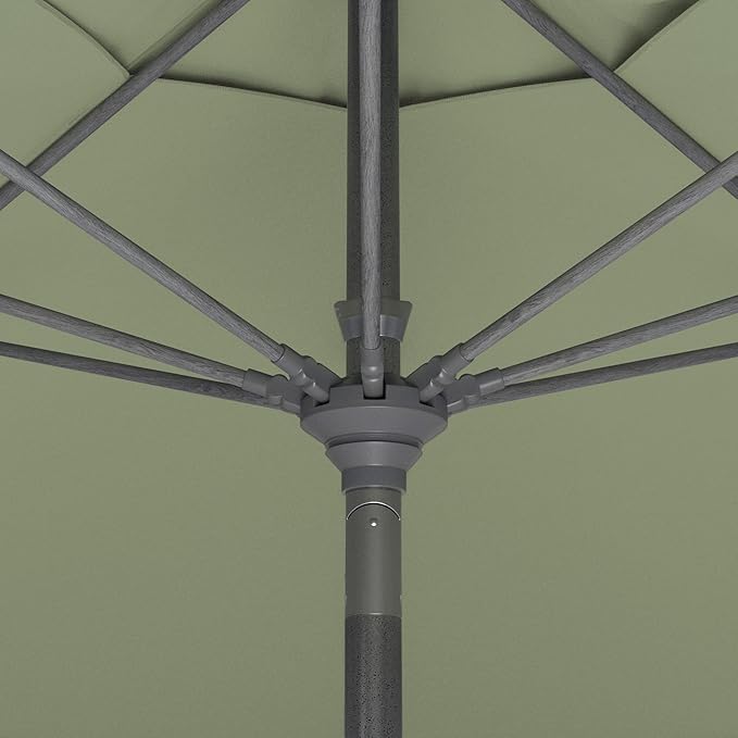 California Umbrella 11Ft Sunbrella Patio Umbrella, Fiberglass Ribs, Hand-Crank, Tilt-Collar, Gray Frame, Spa Fabric